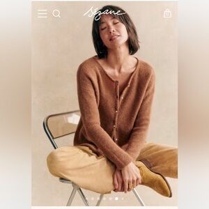 Barely-worn Sezane Gaspard Cardigan in camel.